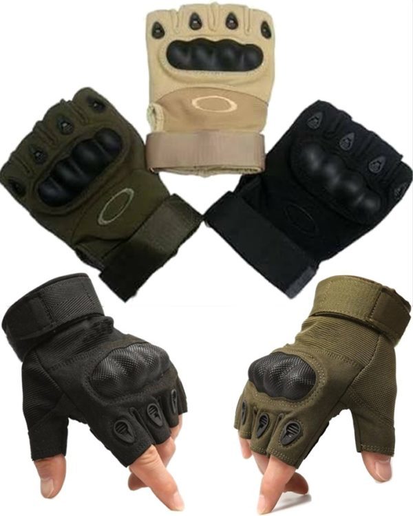 Black Color Half Palm Oakley Tactical Bikers Gloves