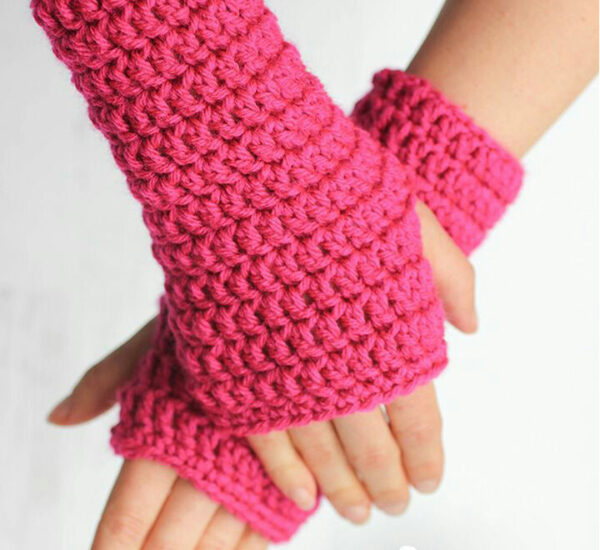 Pink Crochet Gloves for girls