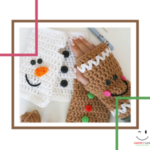 Fingerless crochet gloves for Girls