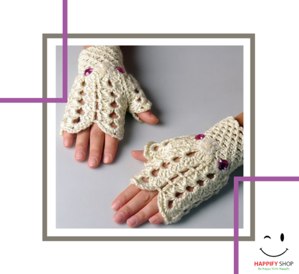 Net Crochet Gloves for girls