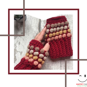 Horizon crochet fingerless glove for girls