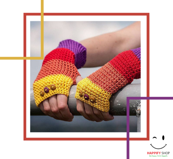Button Style Crochet Gloves