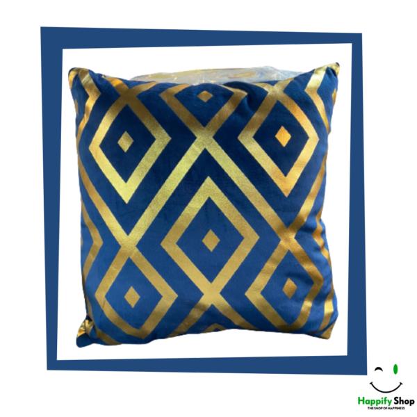Blue and golden Foil printed cushion cover- Best Home Decorate